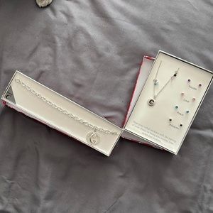 Initial C Necklace and bracelet